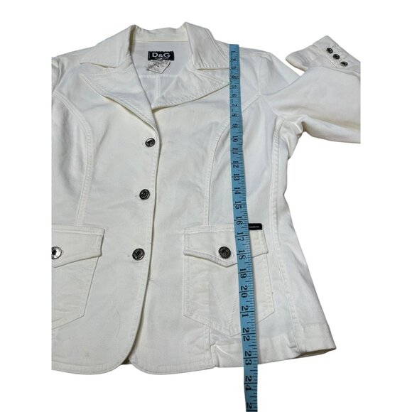Dolce & Gabbana Womens White Cotton Blazer Jacket Size 32/36 IT Made In Italy - Picture 9 of 14